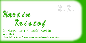 martin kristof business card