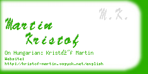 martin kristof business card